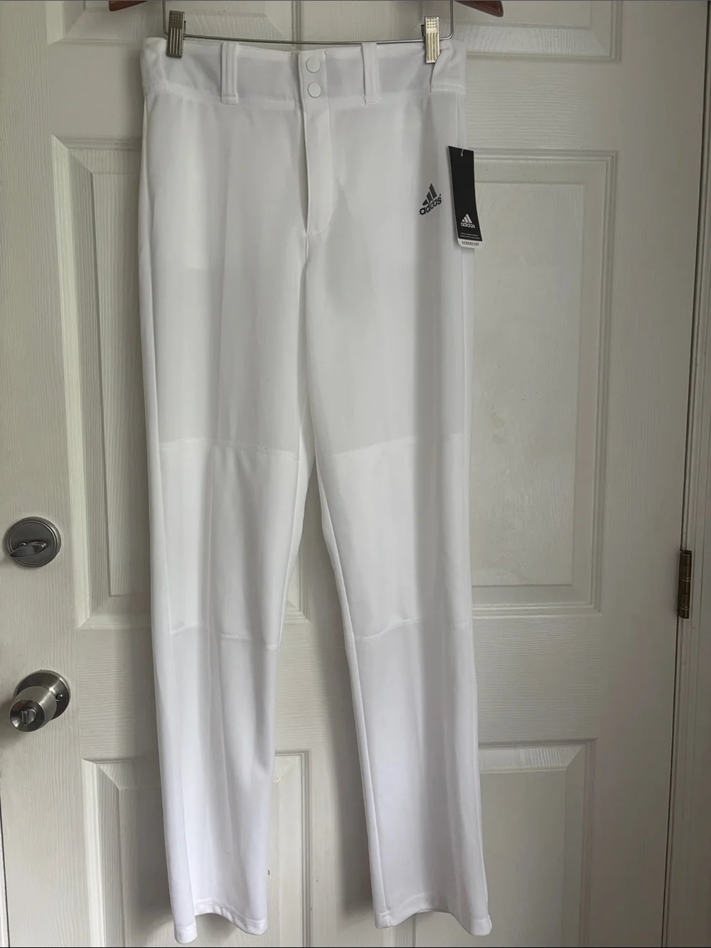 NEW adidas AEROREADY Triple Stripe Open Bottom White Pants Size S Baseball Sport